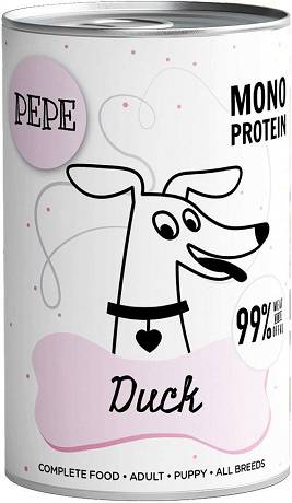 Paka Zwierzaka PEPE Duck Mokra Karma z kaczką dla psa 400g
