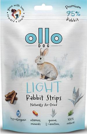 Ollo Air-Dried Light Rabbit Strips Przysmaki z królikiem dla psa 80g