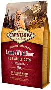 Carnilove CAT Grain-Free Lamb&Wild Boar Sterilised Karma sucha z dziczyzną i jagnięciną op. 6kg
