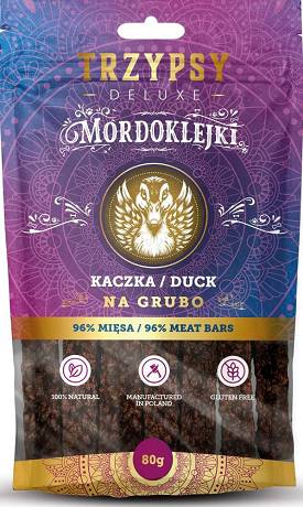 Trzypsy Deluxe Mordoklejki na Grubo Przysmaki z kaczką dla psa 80g