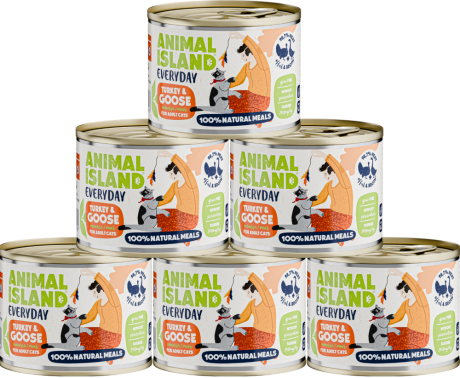 Animal Island Everyday Turkey&Goose Mousse Mokra Karma z indykiem i gęsią w musie dla kota 12x200g PAKIET