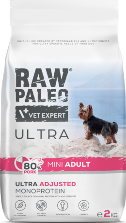 VetExpert Raw Paleo Ultra Mini Adult Pork Sucha Karma z wieprzowiną dla psa 2kg