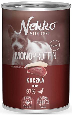 Nekko Monoprotein Adult Mokra Karma z kaczką dla psa 400g