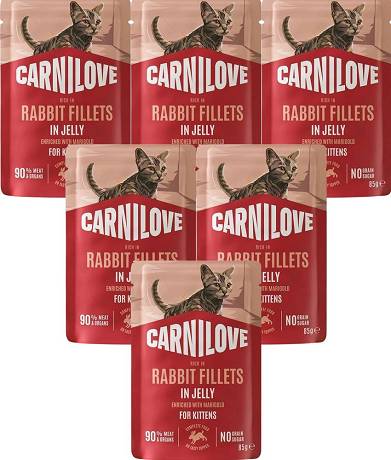 Carnilove KITTEN Rabbit Fillets in Jelly Mokra Karma z królikiem 12x85g PAKIET