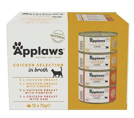 Applaws Natural CAT Food Multipack CHICKEN Karma mokra op. 12x70g