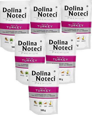 Dolina Noteci Premium DOG Adult Karma mokra z indykiem 10x500g SASZETKA PAKIET