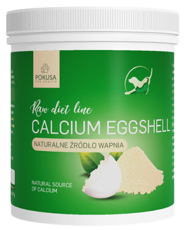 Pokusa RawDietLine Calcium Eggshell Skorupy Jaj dla psa i kota op. 500g