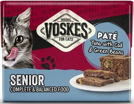 Voskes CAT Senior Pate Karma mokra z tuńczykiem i dorszem dla kota 85g