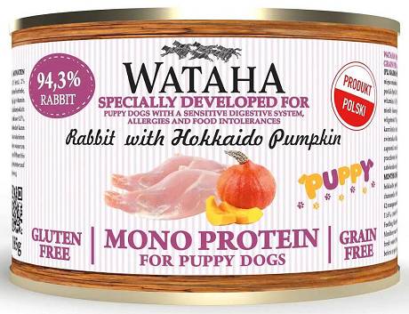 Wataha Mono Puppy Rabbit&Hokkaido Mokra Karma z królikiem i dynią Hokkaido dla szczeniaka 185g