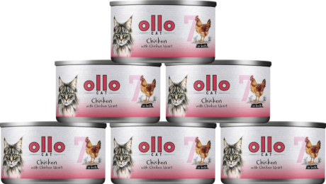 Ollo nr 7 Chicken&Chicken Heart Karma z kurczakiem i sercami kurczaka w sosie dla kota 24x70g PAKIET