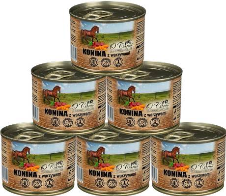 O'Canis Mokra Karma z koniną i warzywami dla psa 6x200g PAKIET