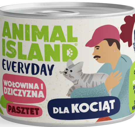 Animal Island Everyday Kitten Mokra Karma z wołowiną i dziczyzną w pasztecie dla kociąt 185g