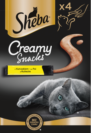 Sheba Creamy Snacks Przysmak z kurczakiem dla kota  4x12g