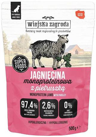 Wiejska Zagroda Mono Mokra Karma z jagnięciną dla psa 500g