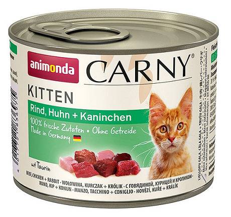 Animonda Carny CAT Kitten Karma mokra z wołowiną, kurczakiem i królikiem op. 200g