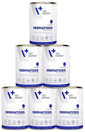 VetExpert Dermatosis Adult Mokra Karma z łososiem dla psa 6x400g PAKIET