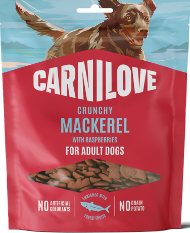 Carnilove DOG Adult Snack Crunchy Mackerel Przysmak z makrelą i malinami 200g