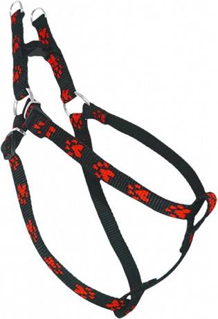 Chaba Czarne w czerwone łapki Szelki regulowane dla psa rozm. 3 (15mm/60cm) WYPRZEDAŻ