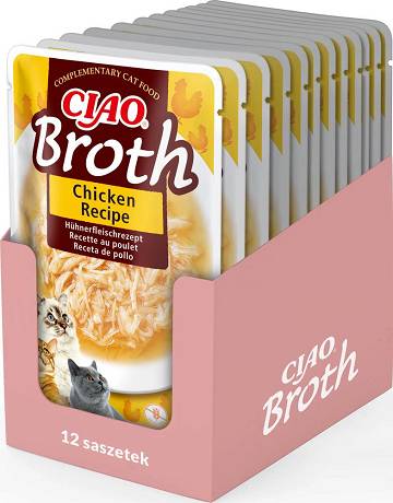 Inaba Ciao Broth Chicken Recipe Karma mokra z kurczakiem dla kota op. 12x40g PAKIET