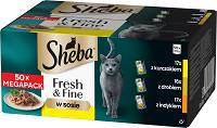 Sheba CAT Fresh&Fine Karma mokra Mix smaków drobiowych (sos) op. 50x50g