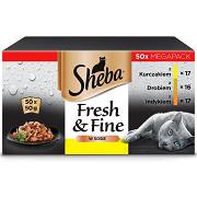 Sheba CAT Fresh&Fine Karma mokra Mix smaków drobiowych (sos) op. 50x50g