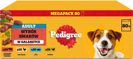 Pedigree DOG Wybór Smaków Mokra Karma w galaretce 80x100g