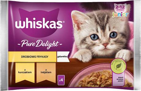 Whiskas CAT Junior Karma mokra drobiowe frykasy (galaretka) op. 4x85g