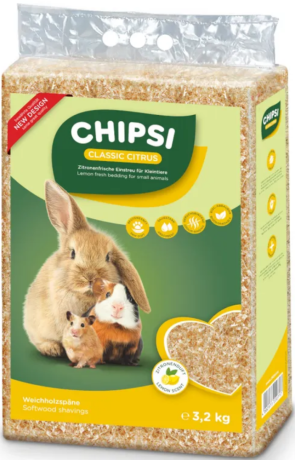 Chipsi Trociny prasowane o zapachu cytrynowym dla gryzoni op. 3.2kg (60l)